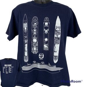 Vintage 90s Disney Magic Cruise Liner T Shirt Ship Bahamas USA Made Blue L Large